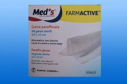 Paraffinnal impregnált kötszer - FARMACTIVE 10x10 cm